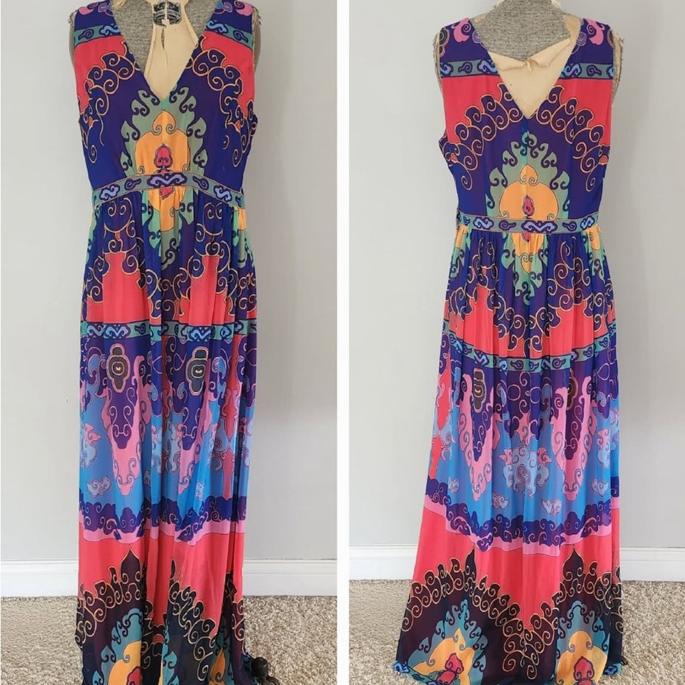 Vibrant Multicolor ModCloth Maxi Dress Large